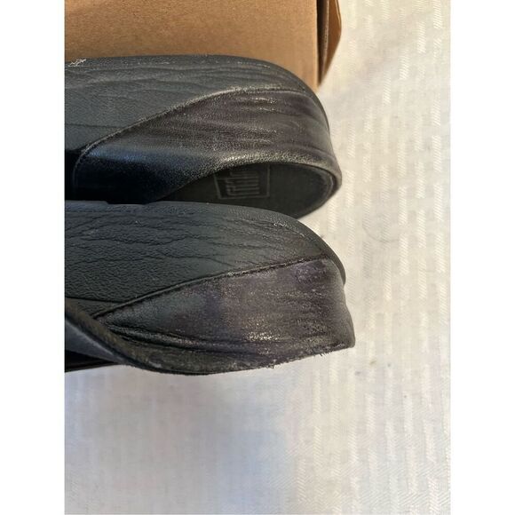 Fitflop size 8 black shoes sandals 3 circle design - Picture 5 of 5